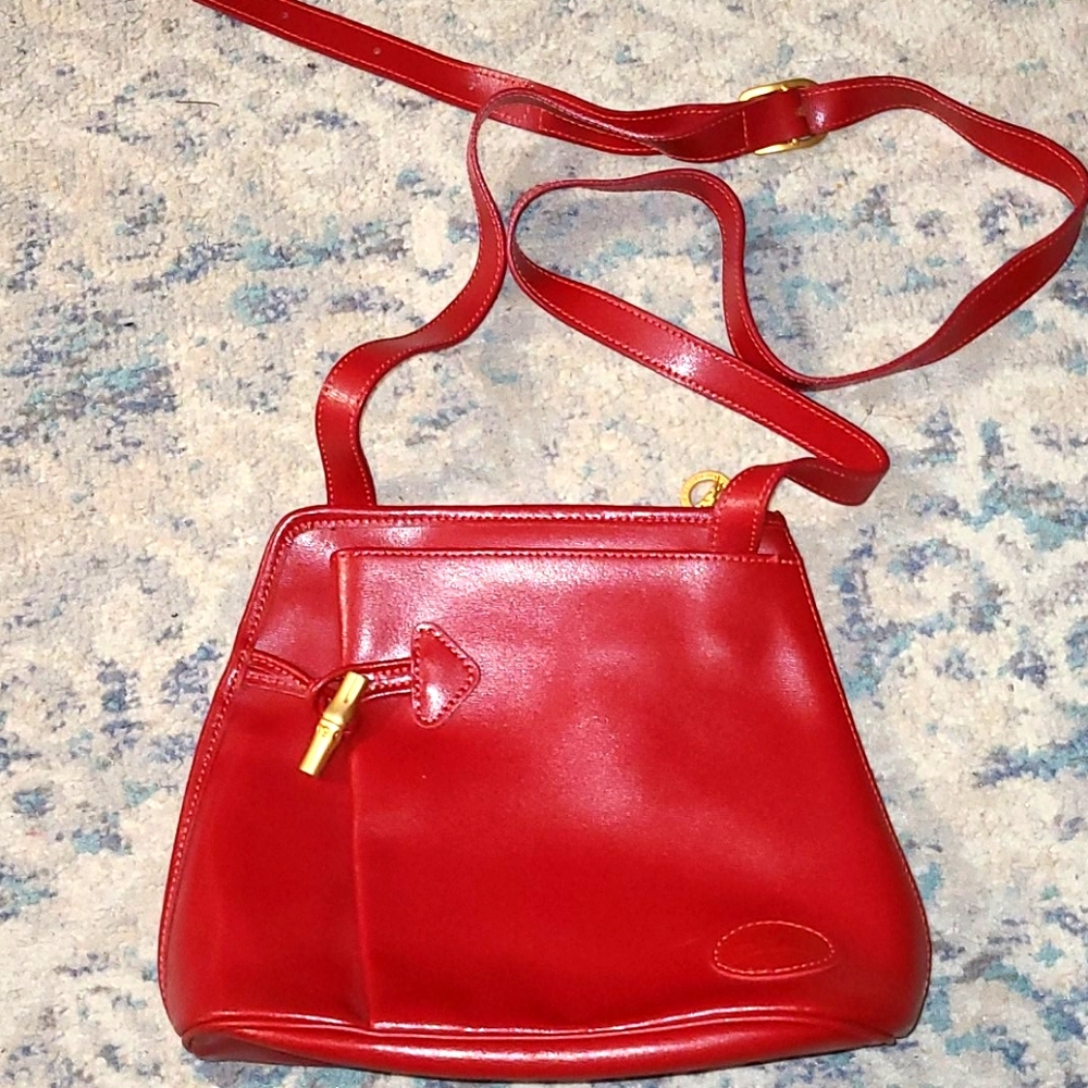 Longchamp Vintage Red Leather Bag